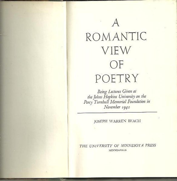 A ROMANTIC VIEW OF POETRY.