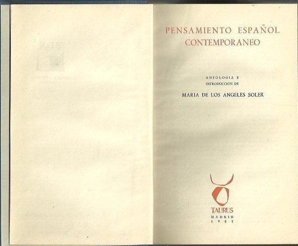 PENSAMIENTO ESPAÑOL CONTEMPORANEO.