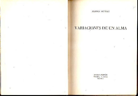 VARIACIONES DE UN ALMA.