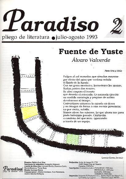 PARADISO, 2. PLIEGO DE LITERATURA. JULIO-AGOSTO 1993.