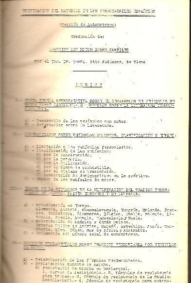 UNIFICACION DEL MATERIAL DE LOS FERROCARRILES ESPAÑOLES (SECCION DE AUTOMOTORES).