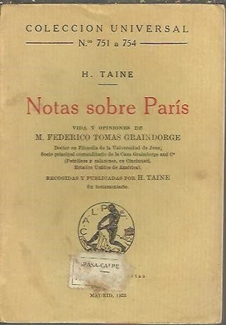 NOTAS SOBRE PARIS. VIDA Y OPINIONES DE M. FEDERICO TOMAS …