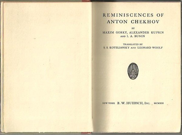 REMINISCENCES OF ANTON CHEKHOV.