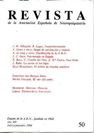 REVISTA DE LA ASOCIACION ESPAÑOLA DE NEUROPSIQUIATRIA. AÑO XIV. N. …