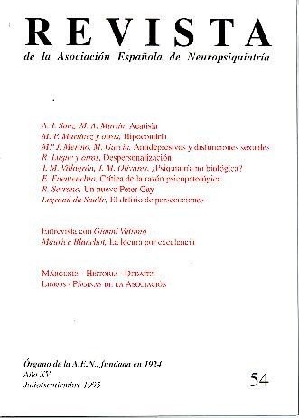 REVISTA DE LA ASOCIACION ESPAÑOLA DE NEUROPSIQUIATRIA. AÑO XV. N. …