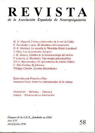 REVISTA DE LA ASOCIACION ESPAÑOLA DE NEUROPSIQUIATRIA. AÑO XVI. N. …
