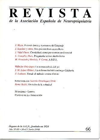 REVISTA DE LA ASOCIACION ESPAÑOLA DE NEUROPSIQUIATRIA. AÑO XVIII. N. …