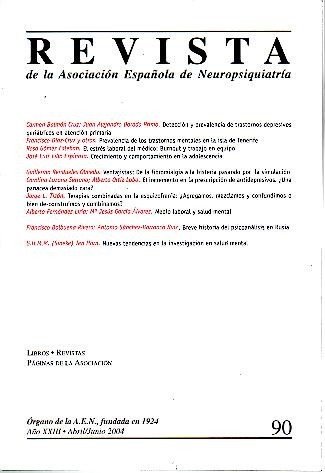 REVISTA DE LA ASOCIACION ESPAÑOLA DE NEUROPSIQUIATRIA. AÑO XXIV. N. …