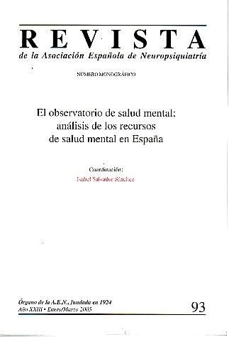 REVISTA DE LA ASOCIACION ESPAÑOLA DE NEUROPSIQUIATRIA. AÑO XXV. N. …