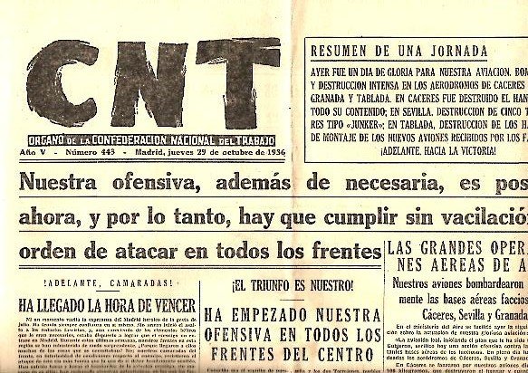 CNT. ORGANO DE LA CONFEDERACION NACIONAL DEL TRABAJO. AÑO V. …