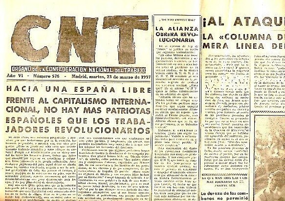 CNT. ORGANO DE LA CONFEDERACION NACIONAL DEL TRABAJO. AÑO VI. …