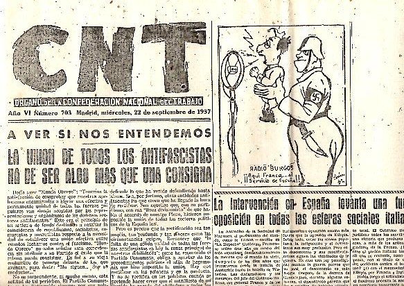 CNT. ORGANO DE LA CONFEDERACION NACIONAL DEL TRABAJO. AÑO VI. …