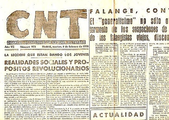 CNT. ORGANO DE LA CONFEDERACION NACIONAL DEL TRABAJO. AÑO VII. …