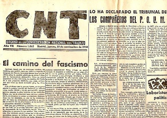 CNT. ORGANO DE LA CONFEDERACION NACIONAL DEL TRABAJO. AÑO VII. …