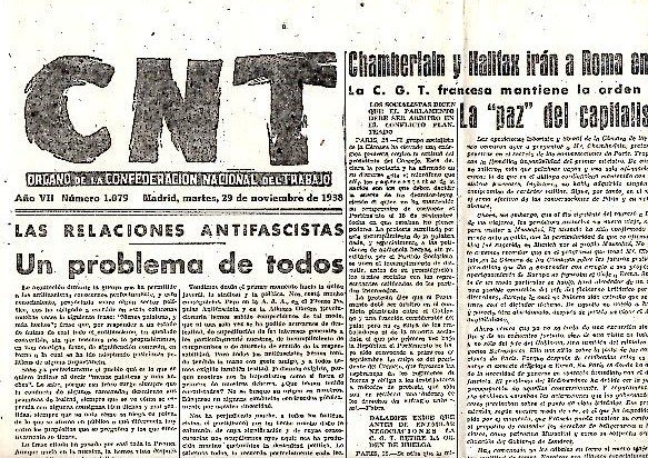 CNT. ORGANO DE LA CONFEDERACION NACIONAL DEL TRABAJO. AÑO VII. …