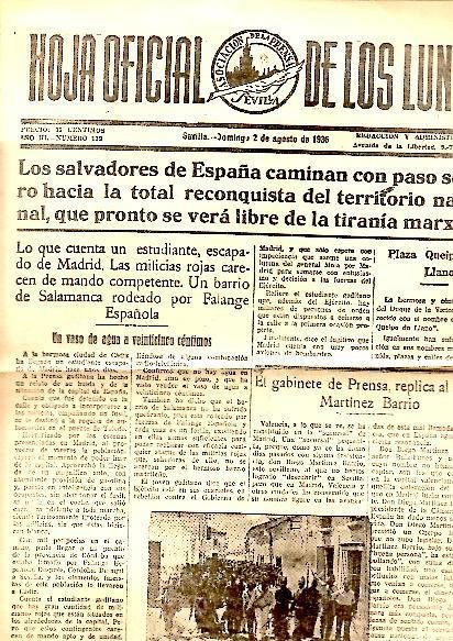 HOJA OFICIAL DE LOS LUNES. AÑO III. N. 119. 2-AGOSTO-1936.