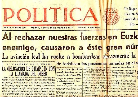 POLITICA. AÑO III. N. 539. 14-MAYO-1937.