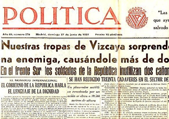 POLITICA. AÑO III. N. 578. 27-JUNIO-1937.