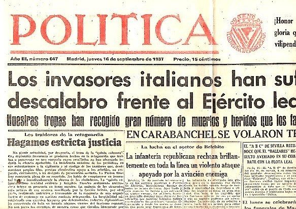 POLITICA. AÑO III. N. 647. 16-SEPTIEMBRE-1937.
