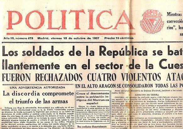 POLITICA. AÑO III. N. 673. 15-OCTUBRE-1937.