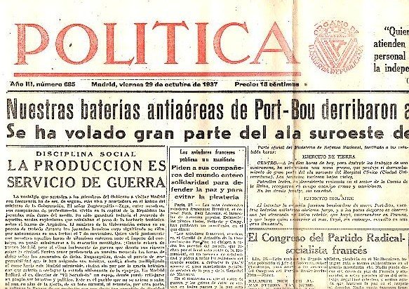 POLITICA. AÑO III. N. 685. 29-OCTUBRE-1937.