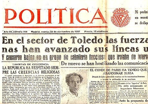 POLITICA. AÑO III. N. 706. 23-NOVIEMBRE-1937.