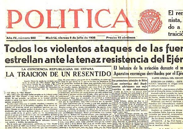 POLITICA. AÑO IV. N. 882. 8-JULIO-1938.