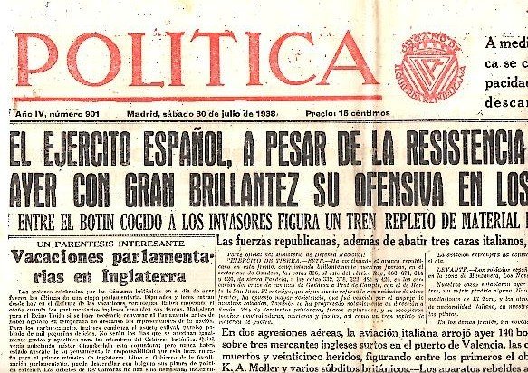 POLITICA. AÑO IV. N. 901. 30-JULIO-1938.