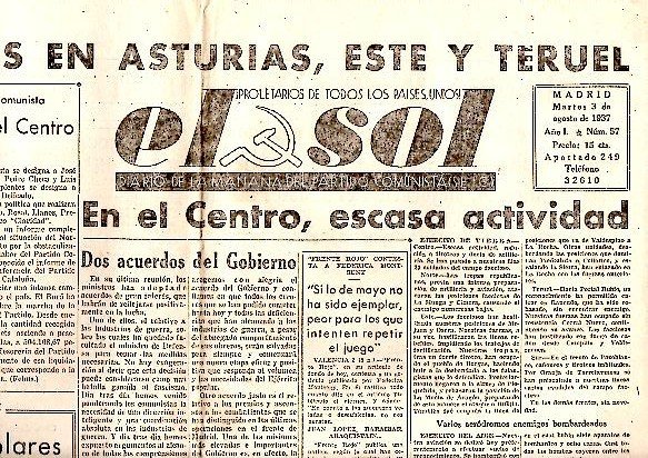 EL SOL. DIARIO DE LA MAÑANA DEL PARTIDO COMUNISTA DE …