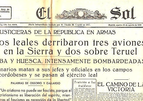 EL SOL. AÑO XX. N. 5931. 25-AGOSTO-1936.