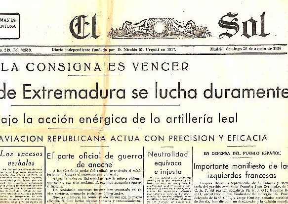 EL SOL. AÑO XX. N. 5936. 30-AGOSTO-1936.
