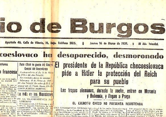 DIARIO DE BURGOS. AÑO XLIX. N. 19923. 16-MARZO-1939.