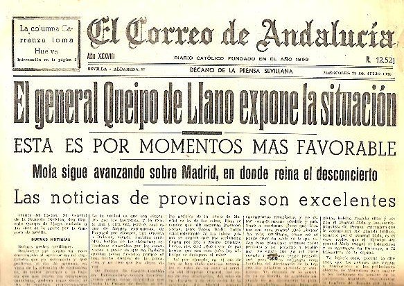 EL CORREO DE ANDALUCIA. DECANO DE LA PRENSA SEVILLANA. AÑO …