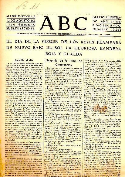 ABC. DIARIO ILUSTRADO. AÑO XXXII. N. 10359. 12-AGOSTO-1936.