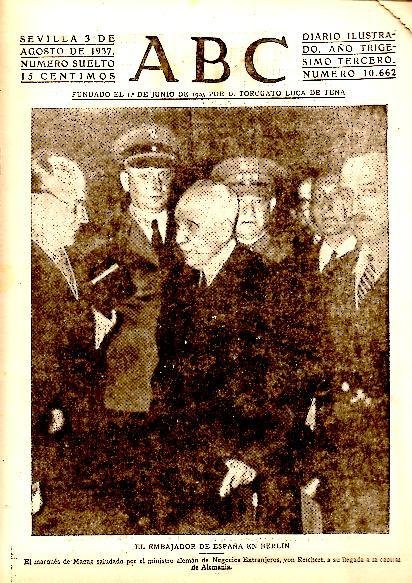 ABC. DIARIO ILUSTRADO. AÑO XXXIII. N. 10662. 3-AGOSTO-1937.