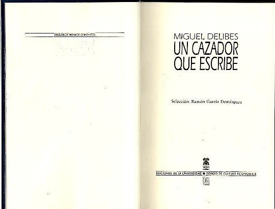 UN CAZADOR QUE ESCRIBE.