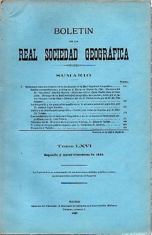 BOLETIN DE LA REAL SOCIEDAD GEOGRAFICA. TOMO LXVI. SEGUNDO Y …