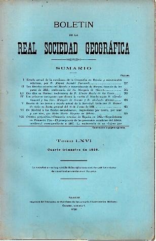 BOLETIN DE LA REAL SOCIEDAD GEOGRAFICA. TOMO LXVI. CUARTO TRIMESTRES …