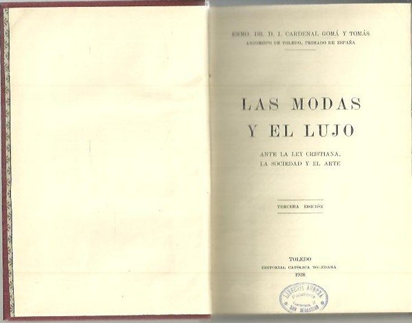 LAS MODAS Y EL LUJO ANTE LA LEY CRISTIANA, LA …