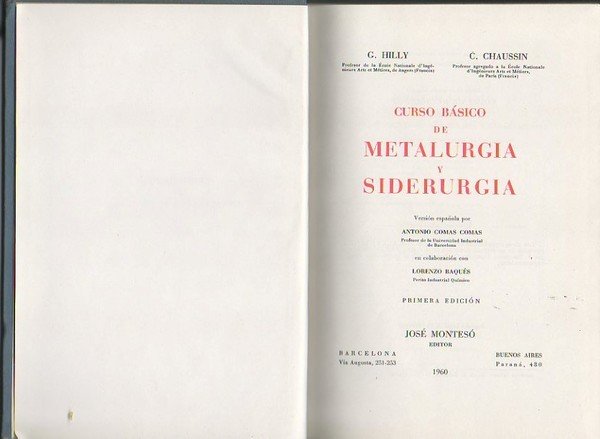 CURSO BASICO DE METALURGIA Y SIDERURGIA.