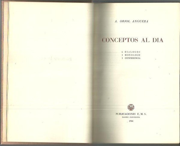 CONCEPTOS AL DIA. 6 DIALOGOS. 1 MONOLOGO. 1 CONFERENCIA.
