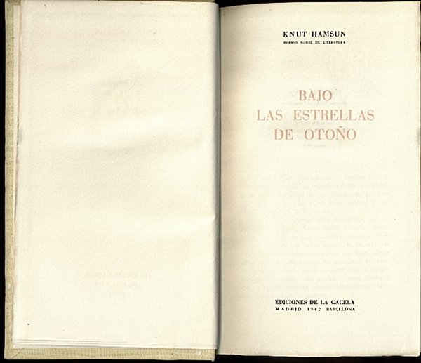 BAJO LAS ESTRELLAS DE OTOÑO.