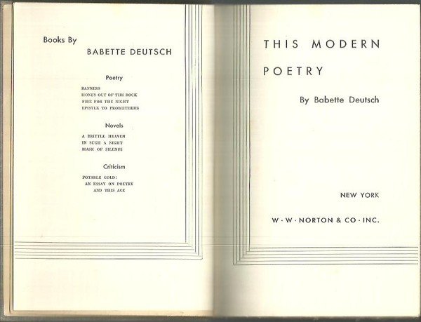THIS MODERN POETRY.