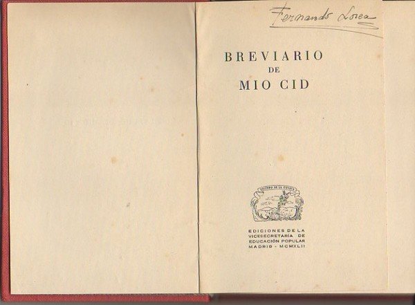 BREVIARIO DE MIO CID.