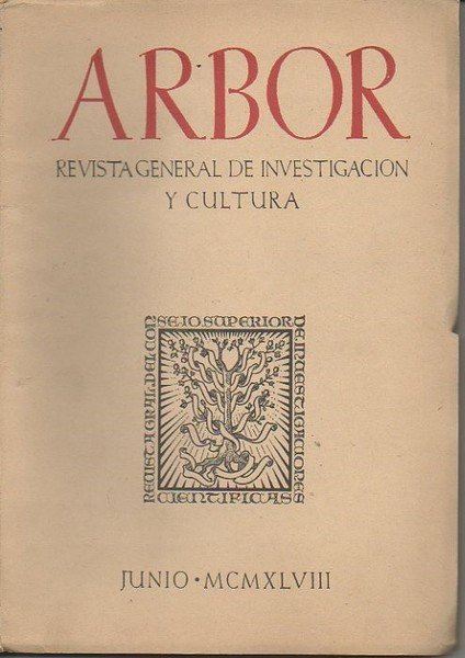 ARBOR. REVISTA GENERAL DE INVESTIGACION Y CULTURA. N. 30. TOMO …