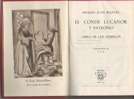 EL CONDE LUCANOR Y PATRONIO. LIBRO DE LOS EJEMPLOS.