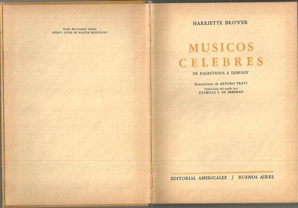 MUSICOS CELEBRES. DE PALESTRINA A DEBUSSY.