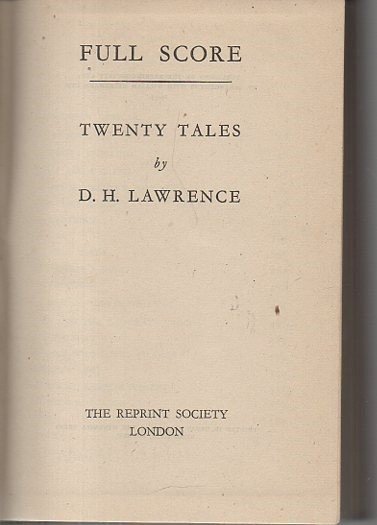 FULL SCORE. TWENTY TALES.