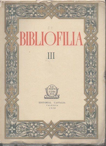 BIBLIOFILIA. VOLUMEN III.