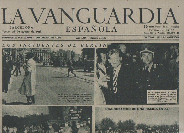 LA VANGUARDIA ESPAÑOLA. AÑO LXIV. NUMERO 25.572. JUEVES 26 DE …